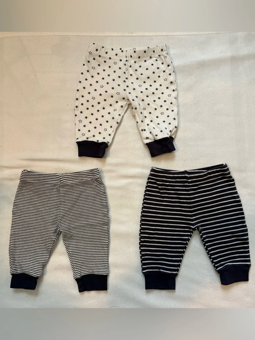 Navy & White Star and Stripe Baby One-Piece Bodysuits with pants- Pack